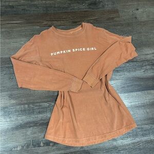 Comfort Colors Pumpkin Spice Girl Rust Long Sleeve Tee